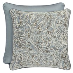 Giovanni Paisley Piped Pillow Glacier 20 Square