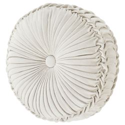 Giovanni Tufted Pillow Ivory Round