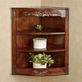 Victoriana Corner Curio Wall Cabinet Natural Cherry Image