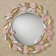 Wildflower Reflections Elegant Pink Floral Round Metal Wall Mirror Thumbnail Image