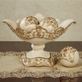 Floressa Ivory and Multi Metallic Gold Traditional Centerpiece Bowl and Orbs Set Thumbnail Image