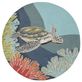 Akumal Ocean Sea Turtle Hand Hooked Indoor Outdoor Round Rug by Liora Manne Thumbnail Image