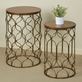 Transitional Style Alco Wooden and Metal Round Nesting Table Set Regal Walnut Finish Thumbnail Image