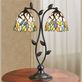 Bergamo Leaves Tiffany Style Stained Glass Double Shade Table Lamp Thumbnail Image