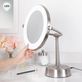 Sunlight Satin Nickel 10x Magnifying LED Lighted Bathroom Countertop Vanity Mirror with Dimmer Thumbnail Image