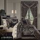 Windham Black and Charcoal Damask Quatrefoil Comforter Bedding by J Queen New York Thumbnail Image
