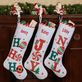 Happy Holidays White Velour Christmas Stockings Thumbnail Image