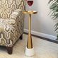 Rhen Gold Metal Small Drink Accent Table with Marble Base Thumbnail Image