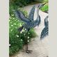 Grand Blue Heron Wings Up 47 Inch High Metal Outdoor Sculpture Thumbnail Image