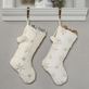 Sequined Snowflake Off White Faux Fur Christmas Stockings Thumbnail Image