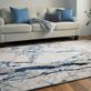 Crew Ivory and Blue Marbled Design Abstract Area Rugs Thumbnail Image