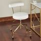 Hannah Adjustable Cream Velvet Upholstered Metal Vanity Chair with Caster Wheels Thumbnail Image