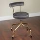 Hannah Adjustable Gray Velvet Upholstered Metal Vanity Chair with Caster Wheels Thumbnail Image