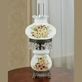 Abigail Floral Hurricane Style Glass Table Lamp with Faux Crystals Thumbnail Image
