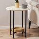 Beau White and Black Round Side Table with Bottom Shelf Thumbnail Image