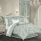 Spring Garden Aqua Mist Embroidered Floral Comforter Bedding by Royal Court Thumbnail Image