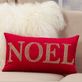 Beaded Holiday Noel Word Red Rectangle Decorative Pillow Thumbnail Image