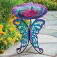Butterfly Glass Birdbath Dish with Metal Stand Thumbnail Image
