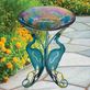 Heron Glass Birdbath Dish with Metal Stand Thumbnail Image
