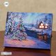Christmas Woodland Cabin Lighted Tabletop Canvas by Darrell Bush Thumbnail Image