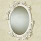 Antique White Rose Melody Handpainted Floral Oval Wall Mirror Thumbnail Image
