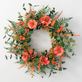 Coral Dahlia Berry Floral Summer Wreath Thumbnail Image