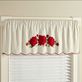 Bella Rosa Red Rose Floral Light Cream Woven Matelasse Scalloped Valance Thumbnail Image