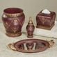 Palecia Gold Fleur Traditional Burgundy Bath Accessories Thumbnail Image