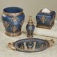 Palecia Gold Fleur Traditional Navy Bath Accessories Thumbnail Image