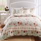 Antique Rose Powder Blue Floral 4-5 pc Quilt Bed Set Thumbnail Image