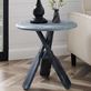 Odel Blue Lakehouse Style Round Wooden Side Table with Oar Legs Thumbnail Image