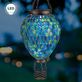 Blue and Green Mosaic Glass Tile Hot Air Balloon Outdoor Hanging Solar LED Lantern Thumbnail Image