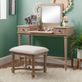Waverly Wooden Vanity Table with Flip Top Mirror and Upholstered Bench Set Thumbnail Image