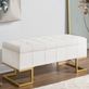 Midas Off White Tufted Velvet Upholstered Storage Bench Thumbnail Image