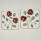 Floral Impressions Deep Burgundy Flowers Openwork Metal Wall Art Set Thumbnail Image
