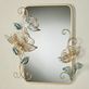 Floral Whisper Gold Metal Rectangular Wall Mirror with Openwork Flower Blossoms Thumbnail Image