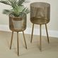 Foster Gold Openwork Metal Indoor Outdoor Planter Set Thumbnail Image