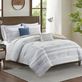 Fraser White Geometric Printed Seersucker 5 pc Comforter Bed Set by Madison Park Thumbnail Image