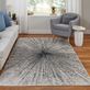 Marshall Ivory and Gray Radiating Burst Design Modern Abstract Area Rugs Thumbnail Image