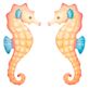 Whimsical Seahorse Coastal Indoor Outdoor Metal Wall Accent Set Thumbnail Image