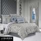 Barocco Sterling Blue and Silver Damask Comforter Set Luxury Bedding by J Queen New York Thumbnail Image