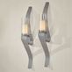 Harmony Silver Steel Hurricane Wall Sconce Pair by JasonW Studios Thumbnail Image