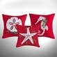 Sea Life Red Coastal Christmas Decorative Throw Pillows Thumbnail Image