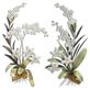 White Orchid Arrangement Handcrafted Wood and Metal Floral Wall Sculpture Thumbnail Image