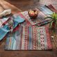 Rio Grande Striped Southwest Cotton Table Linens in Red Blue and Yellow Thumbnail Image