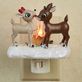 Rudolph and Clarice Reindeer Flicker Flame Campfire Christmas Nightlight by Roman Lights Thumbnail Image