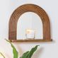 Evan Walnut Finished Mango Wood Arched Wall Mirror with Shelf Thumbnail Image