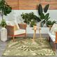 Tropical Foliage Stain Resistant Green Palm Frond Indoor Outdoor Rugs Thumbnail Image