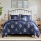 Marfa Navy Floral Pintuck 4 pc Comforter Bed Set by Madison Park Thumbnail Image
