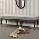 Banks 60 Inch Wide Gray Upholstered Bench with Black Wood Frame Thumbnail Image